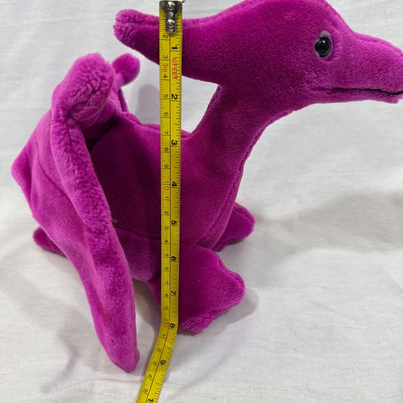 Vintage 1985 Animal Play Things Dinosaur Pterodactyl Stuffed Animal Plush Purple - Picture 7 of 8